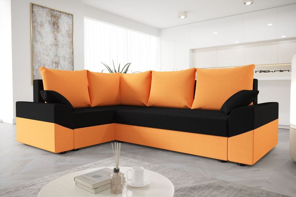 Veneti Priestranná moderná sedacia súprava DAGMAR - oranžová / čierna